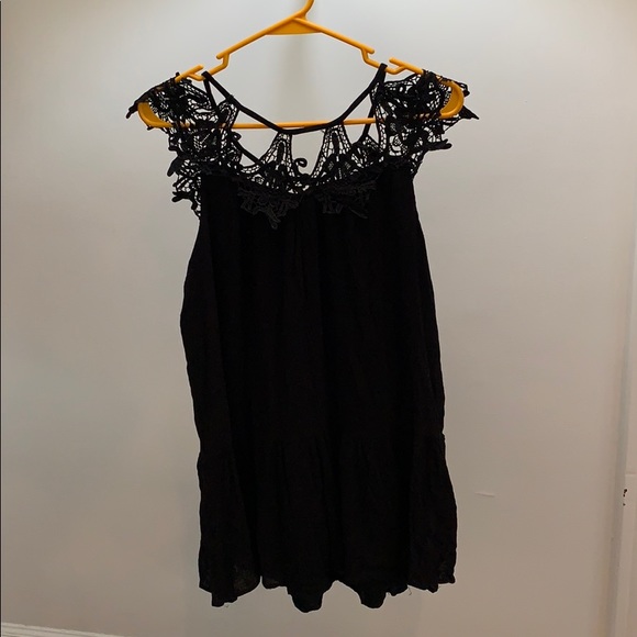 LULUS BLACK BABY DOLL LACE DRESS - Picture 4 of 5